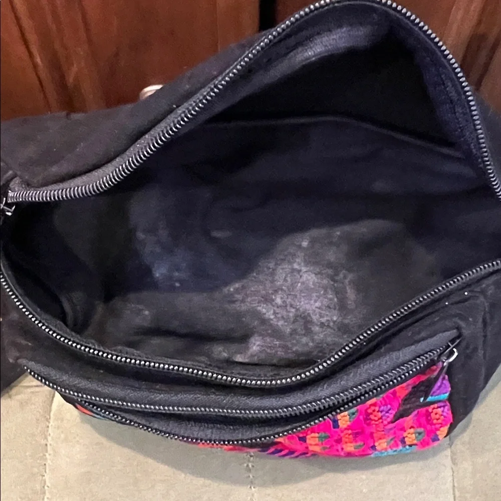 Colorful Patterned Black Waist Bag - Picture 6 of 6